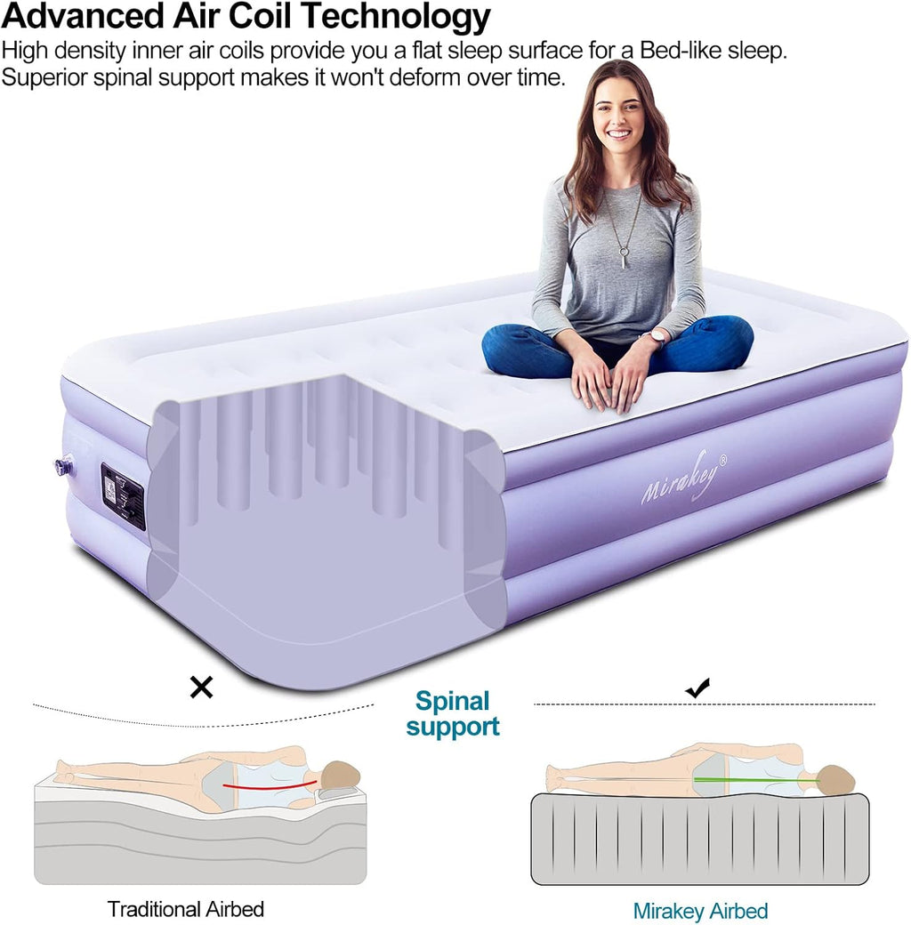 Queen Air Mattress with Built in Pump 18'' Double High Inflatable Bed Q3683