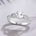 10kt White Gold Solitaire Ring with Infinity Band R636107