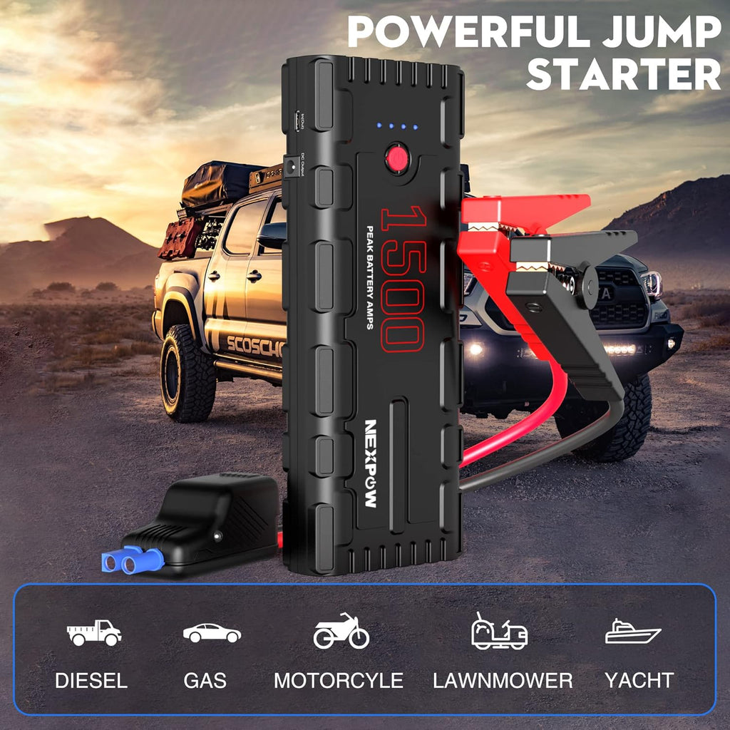 Car Jump Starter, 21800mAh 12V Portable Lithium Jump Box with LED Light E2295