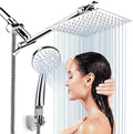8'' High Pressure Rainfall Shower Head Handheld Combo with 11'' Extension Arm 60'' Hose, Stainless Steel Showerhead with Holder Pack of 2 W835