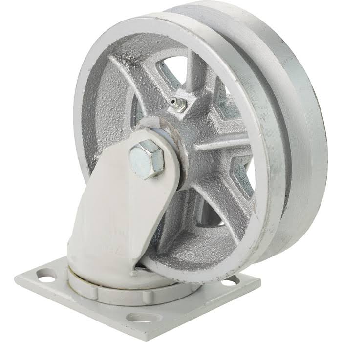 6 inch Gray Swivel Semi-Steel V-Groove Caster C3625