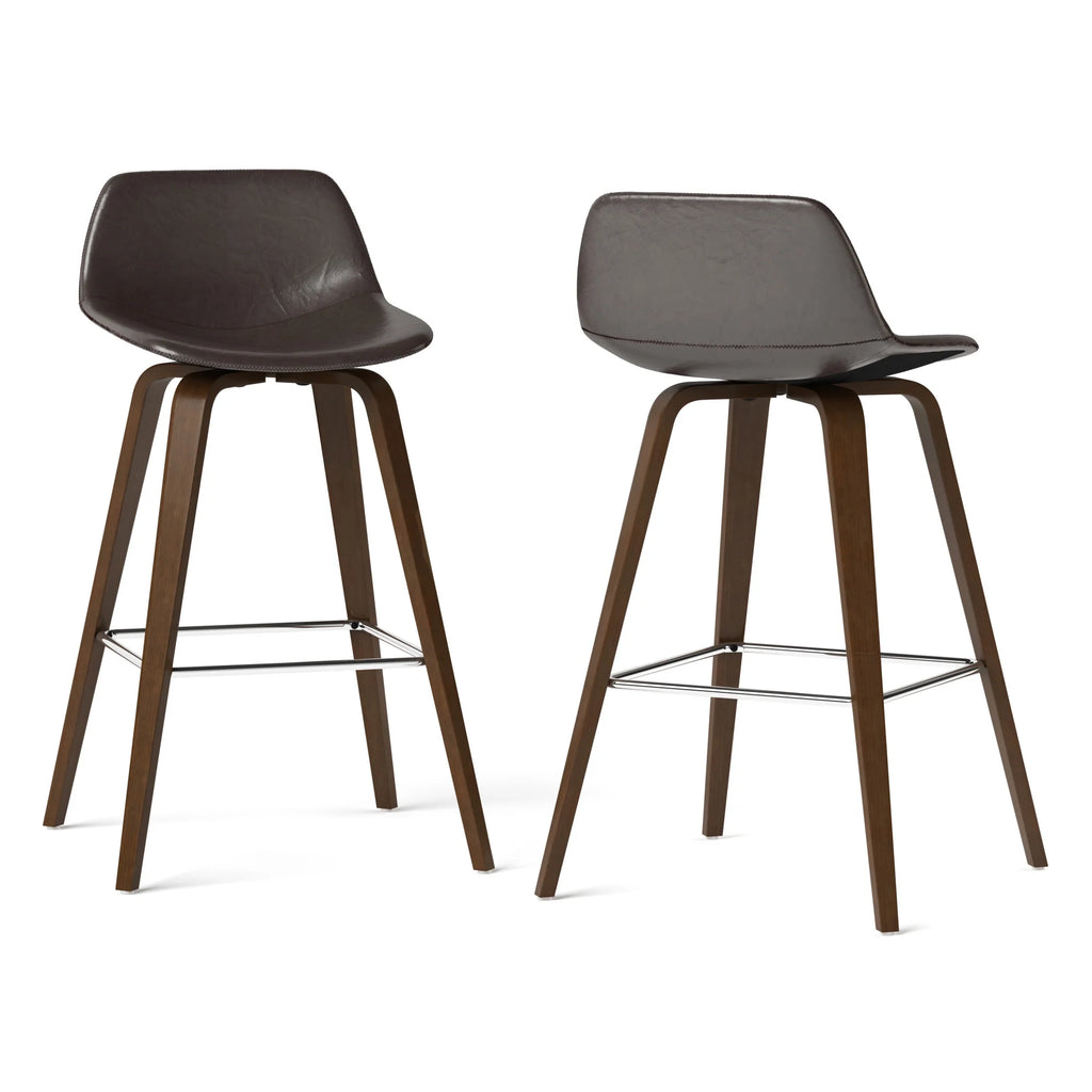 Dark Brown Faux Leather Stool F63725