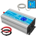 1500 Watt Pure Sine Wave Power Inverter 12V DC to 110V AC with LCD Display USB Port 4 AC Outlets G1945