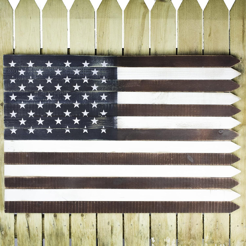 Rustic Farmhouse Wooden American Flag Sign Wall Décor J864501