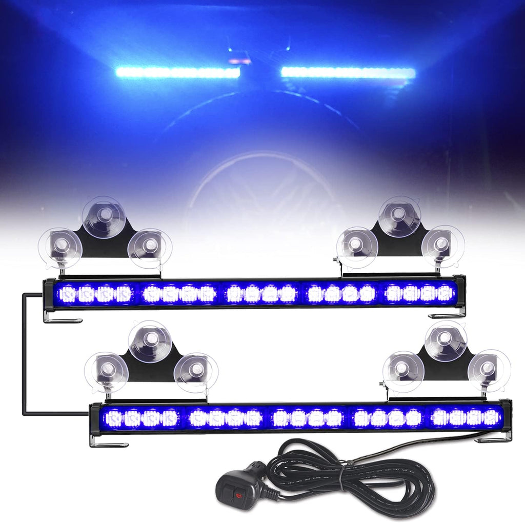 Green/White 40 LED 2 in 1 Traffic Advisor Strobe Light Bar Pack of 2 X69577