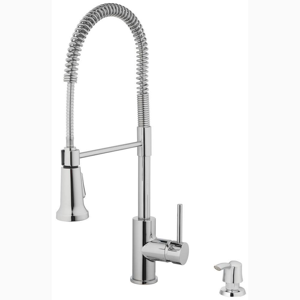 Chrome Single Handle Pull-Down Kitchen Faucet X9075