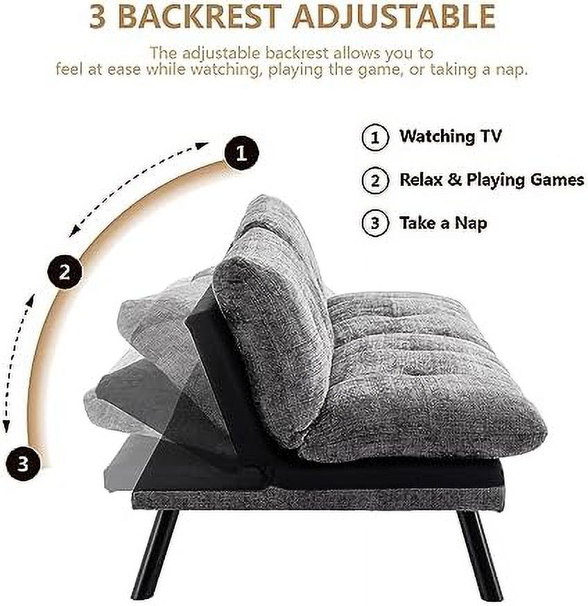 Black Velvet Convertible Sofa Bed H432282