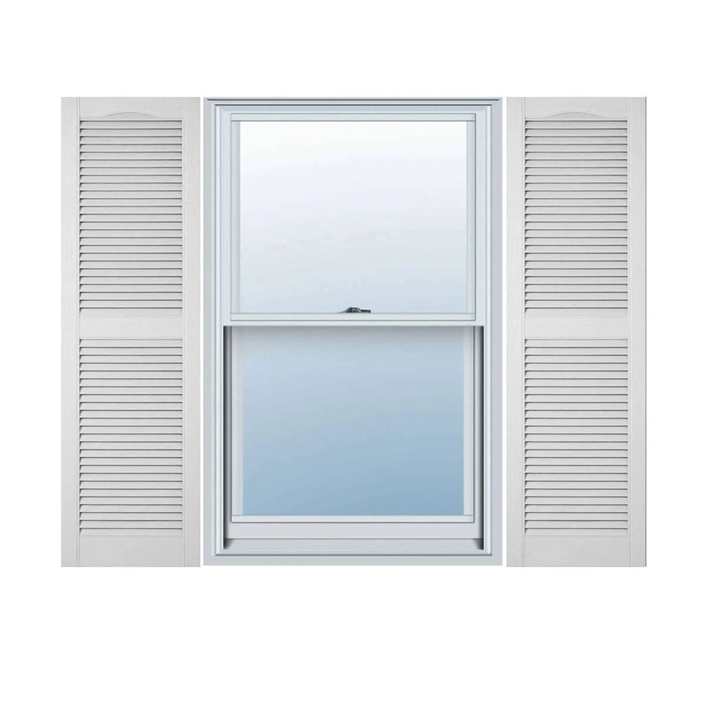 White Vinyl Open Louver Shutters D916