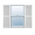 White Vinyl Open Louver Shutters D916