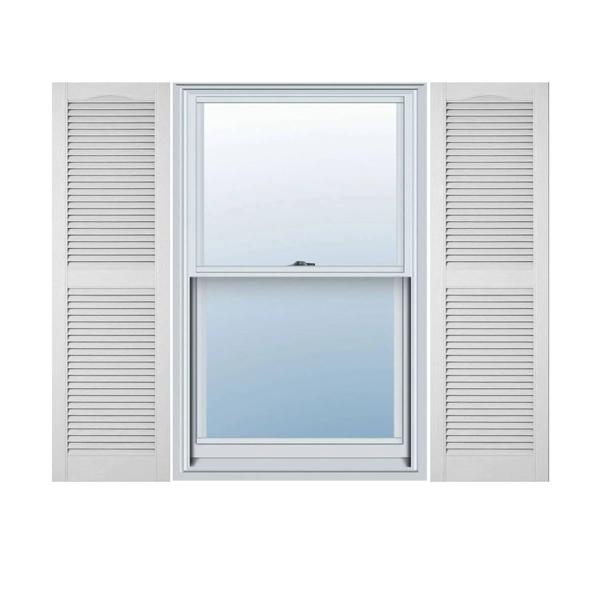 White Vinyl Open Louver Shutters D916