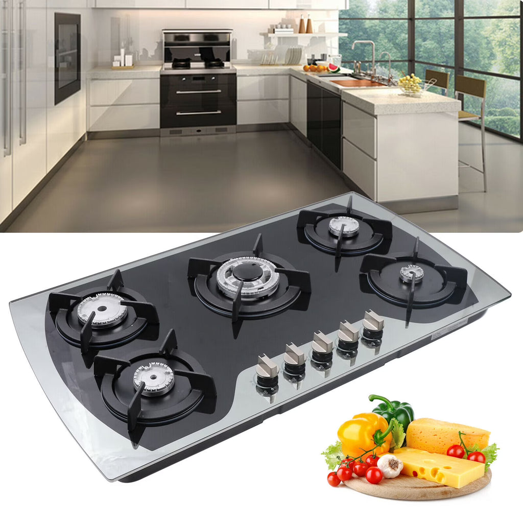 35.4" 5 Burners Tempered Glass Gas Cooktop Z879