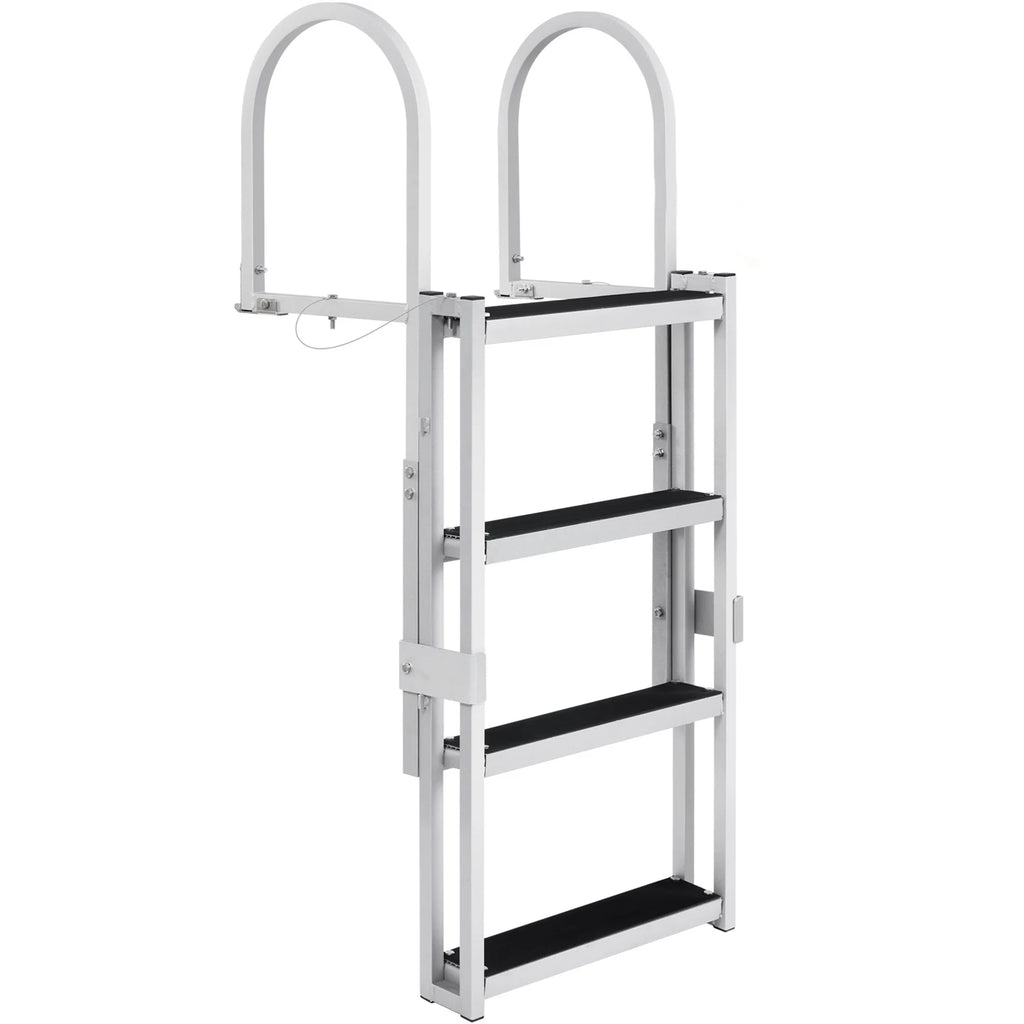 Aluminum Dock Ladder 55.1-67.1in Height Adjustable 4 Step Q1223