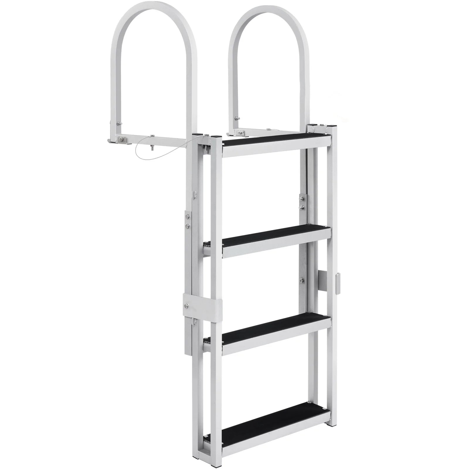 Aluminum Dock Ladder 55.1-67.1in Height Adjustable 4 Step Q1223