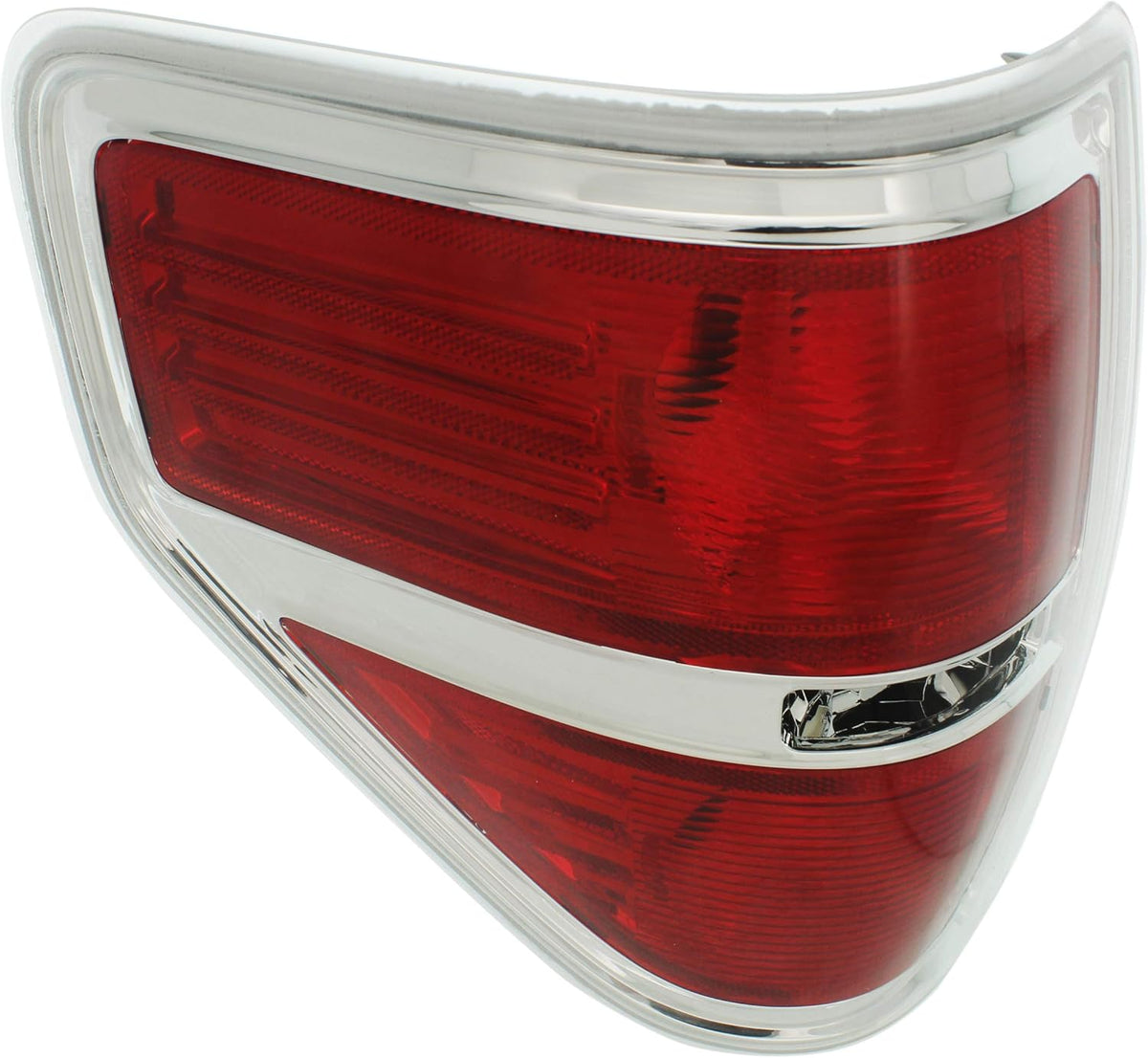 Tail Light Lens and Housing Compatible with 2009-2014 Ford F-150 Styleside Chrome trim Driver Side Pack of 2 E813006
