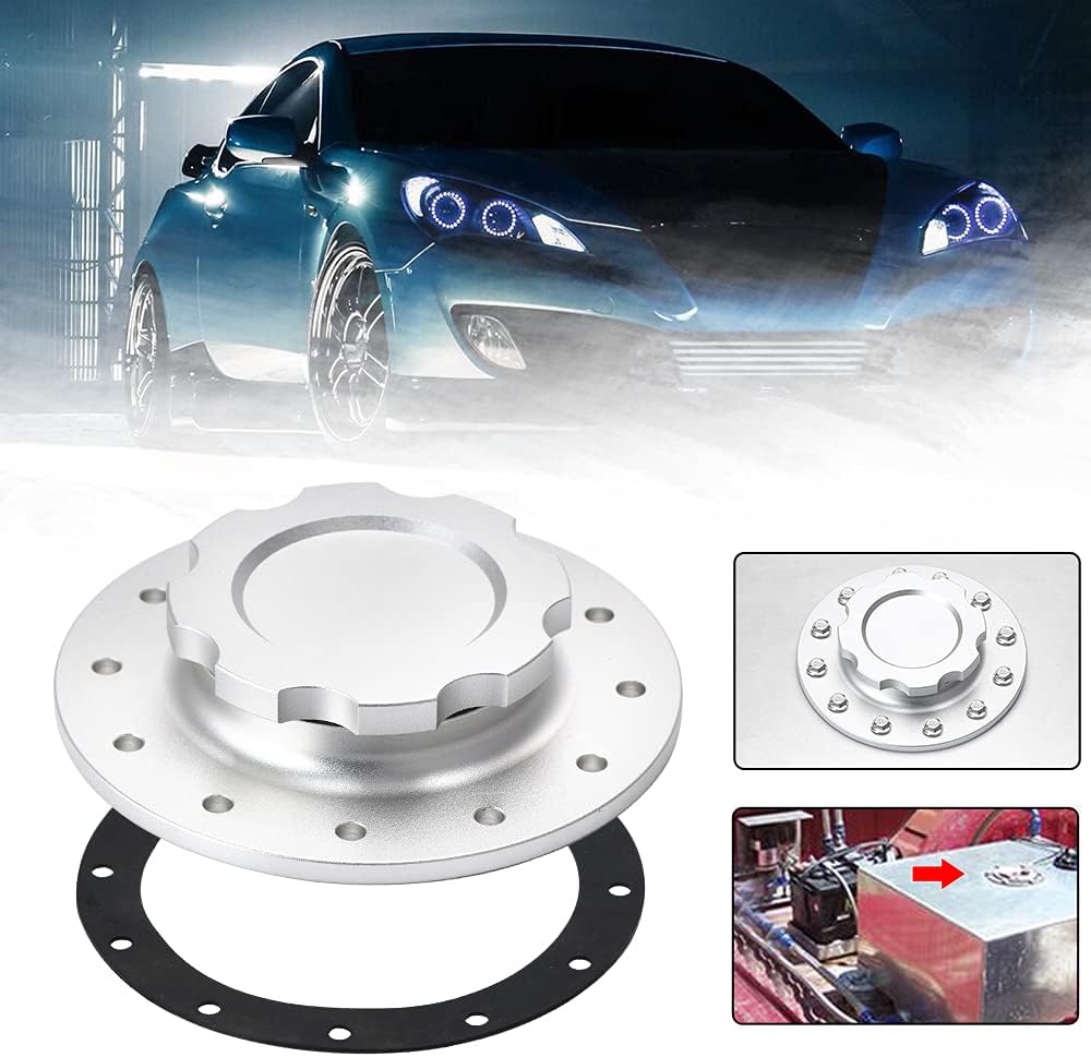 Billet Aluminum Fuel Cell Gas Cap with 12 Hole Cell Bung and Gasket Pack of 2 R73747