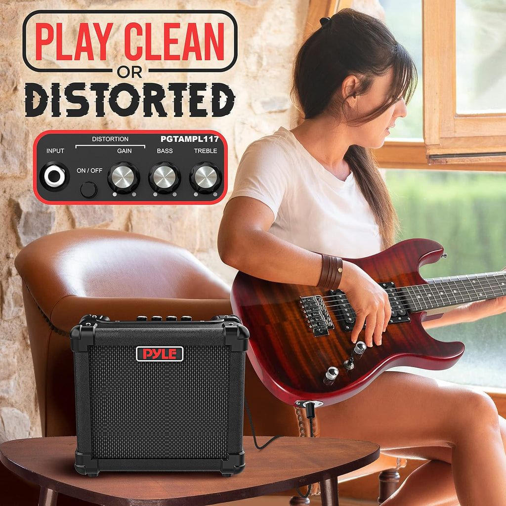 Portable 10 Watt Mini Electric Guitar Amplifier with 5-Inch Speaker, Pack of 2 K6539