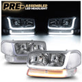 Switchback LED Tube DRL Headlights Assembly with 2 Pairs Pre-Assembled LED Bulbs N792349