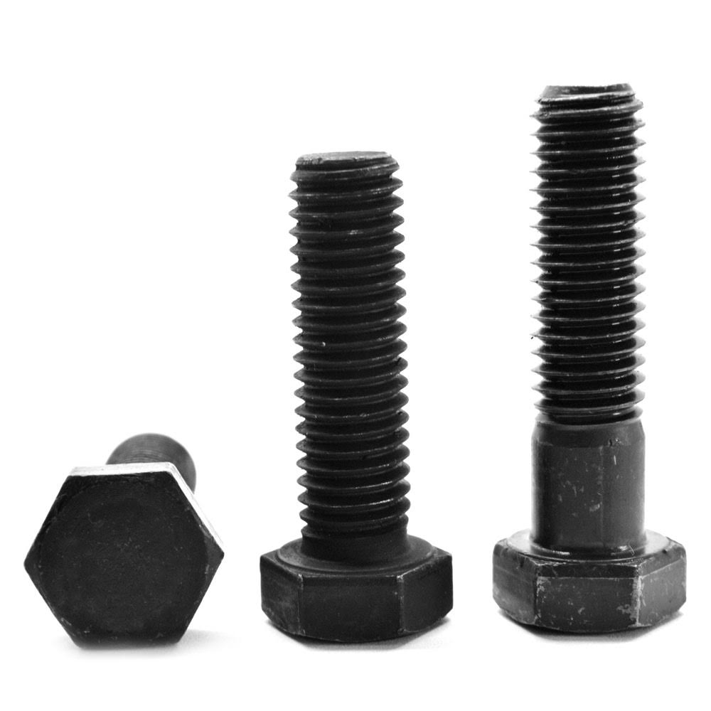1/4-20 x 2 1/2 Coarse Thread Grade 5 Slotted Hex Cap Screw Medium Carbon Steel Black Oxide Pk 68 E6958