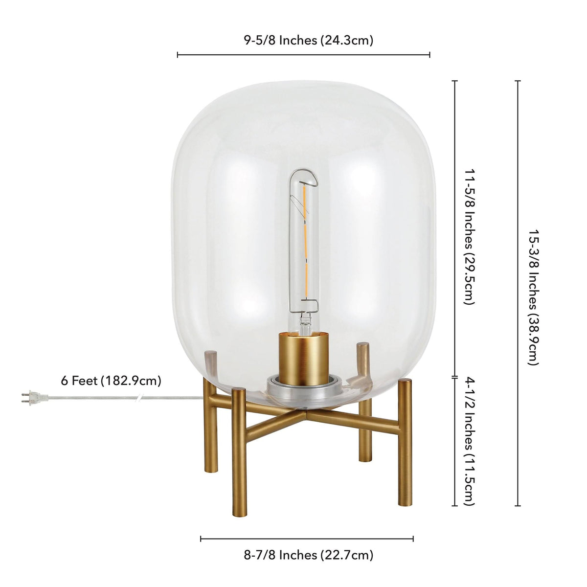 Clear Glass Globe Table Lamp P2490