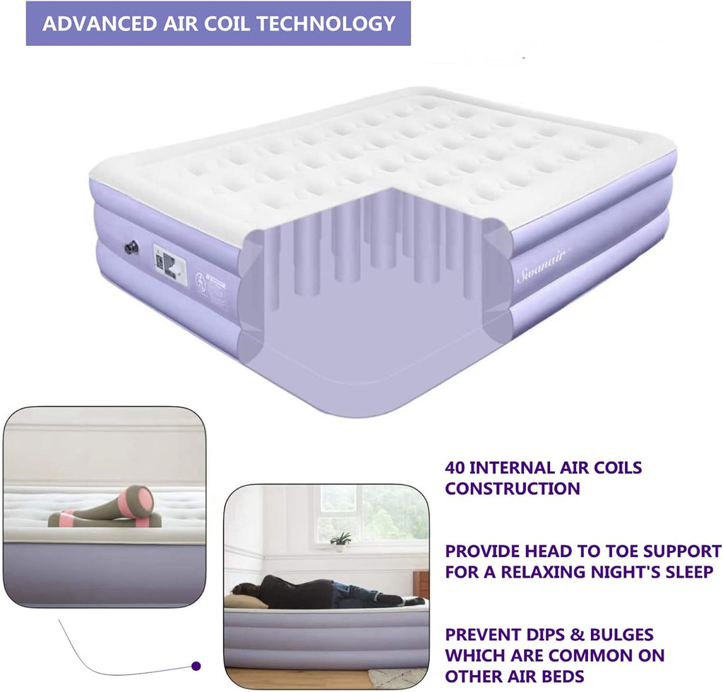 Queen Air Mattress with Built in Pump 18'' Double High Inflatable Bed Q3683