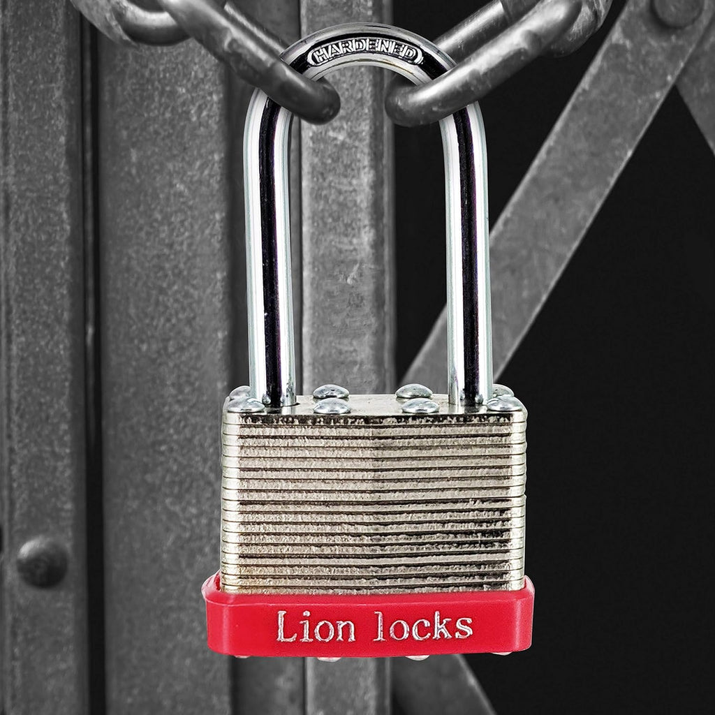 24 Keyed-Alike Padlocks with Long Shackle, 48 Keys, Hardened Steel Case, Brass Pin Cylinder R336543