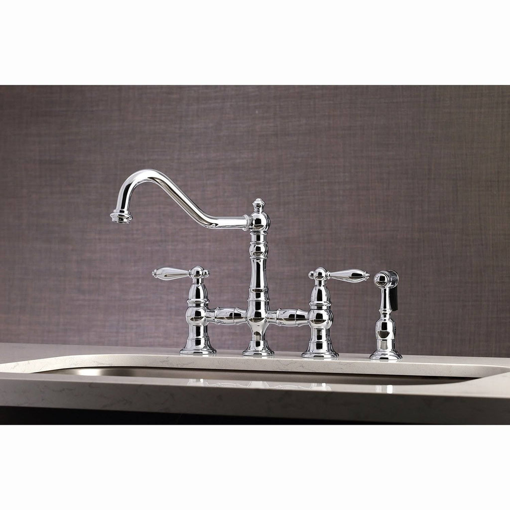 Polished Chrome Kitchen Faucet with Side Sprayer V893650