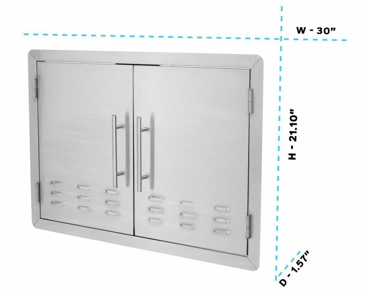 Stainless Steel BBQ Grill Double Access Door Panel with Vent O56604