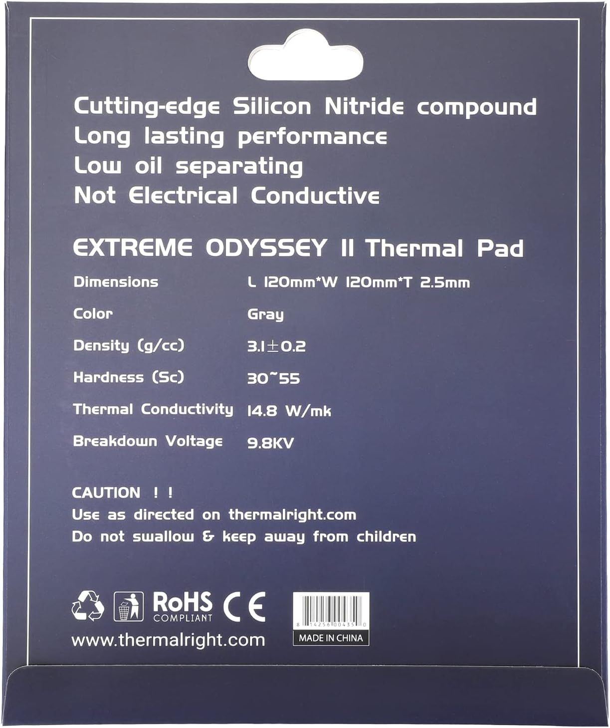Silicone Thermal Pad 14.8 W/mK Non Conductive Multi-Size 2.5mm F36489