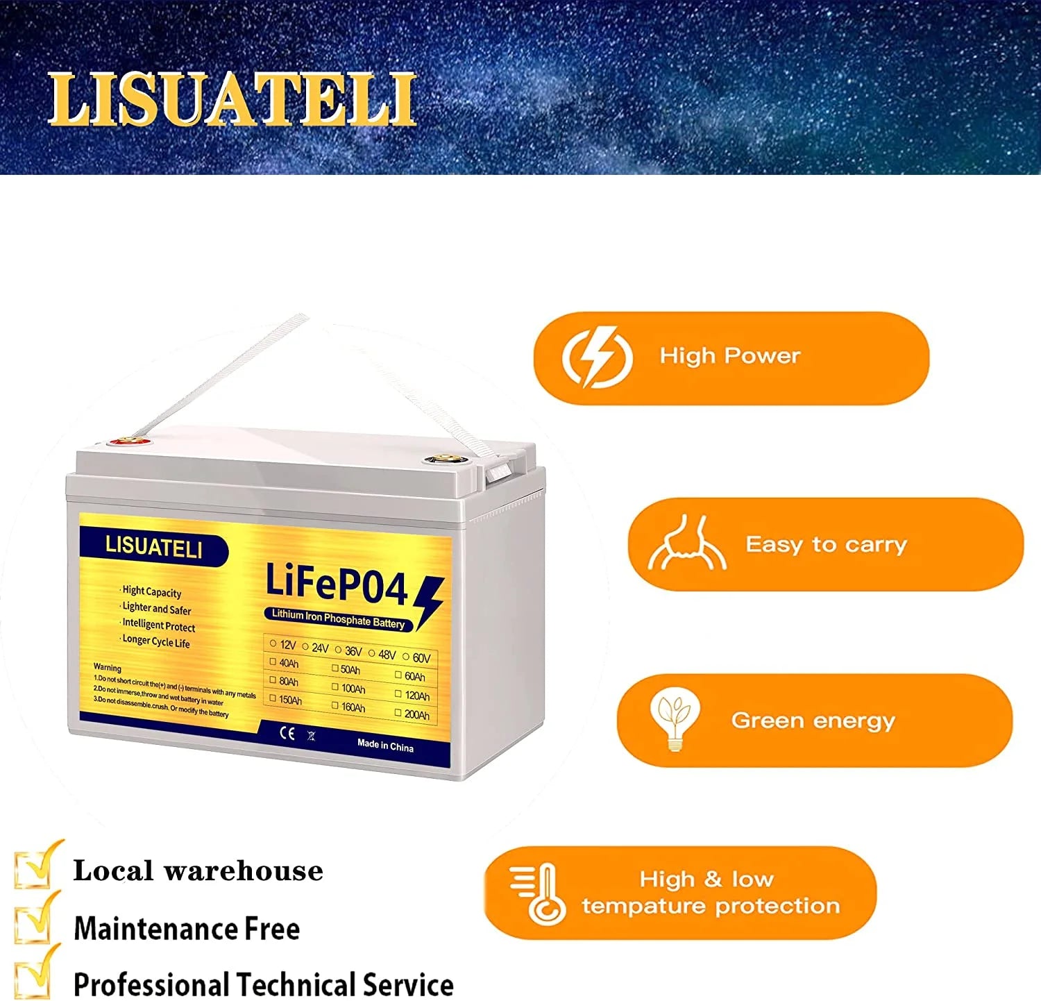 12V 100Ah Lifepo4 Lithium Battery G995380