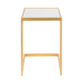 Gold Metal White Marble Side Table Y444