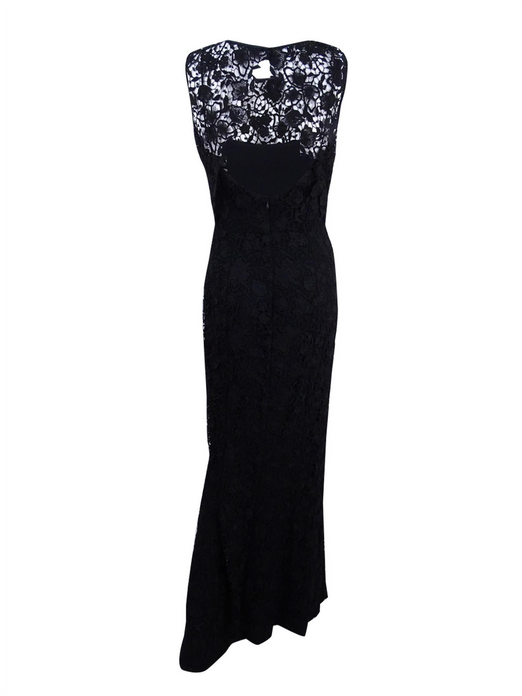 Black Lace Open Back Gown T21613