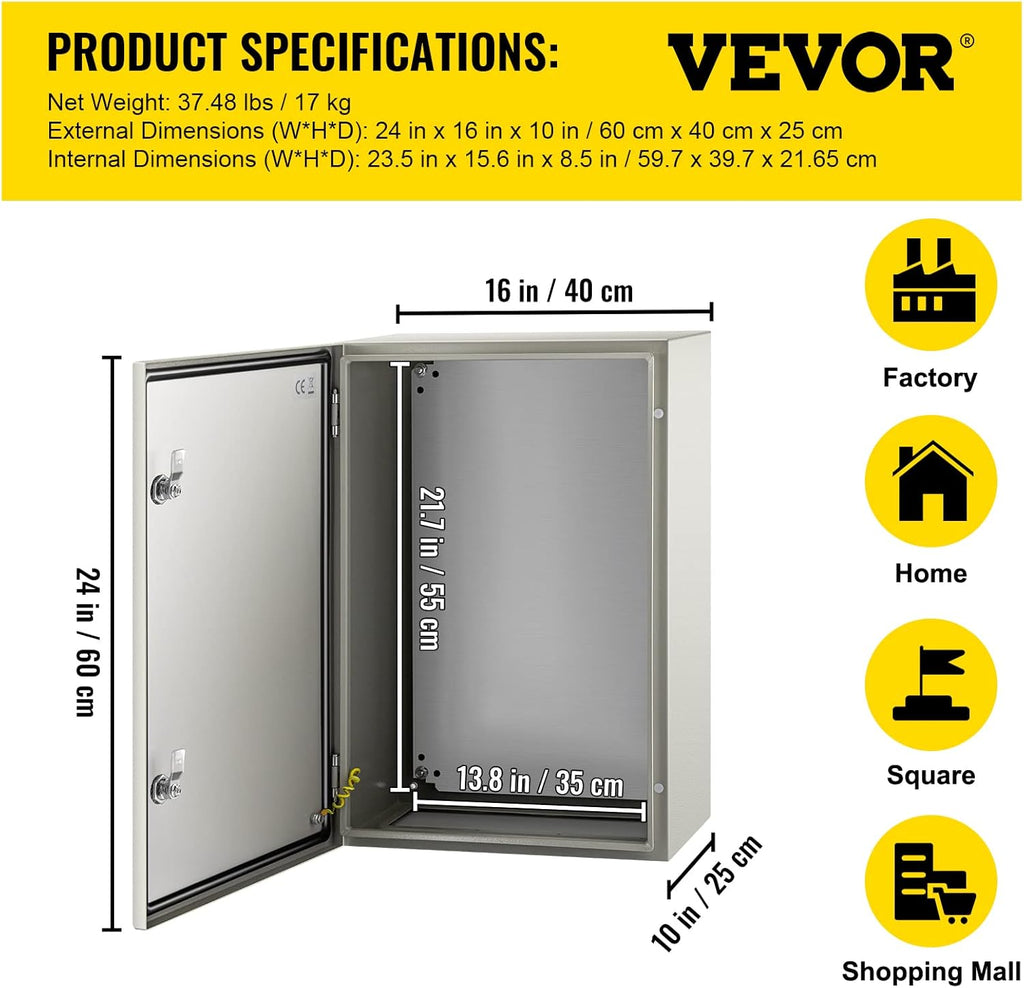 24 x 16 x 10'' NEMA 4X Steel Electrical Box T52086