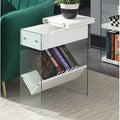 White Sled End Table with Storage Y9996