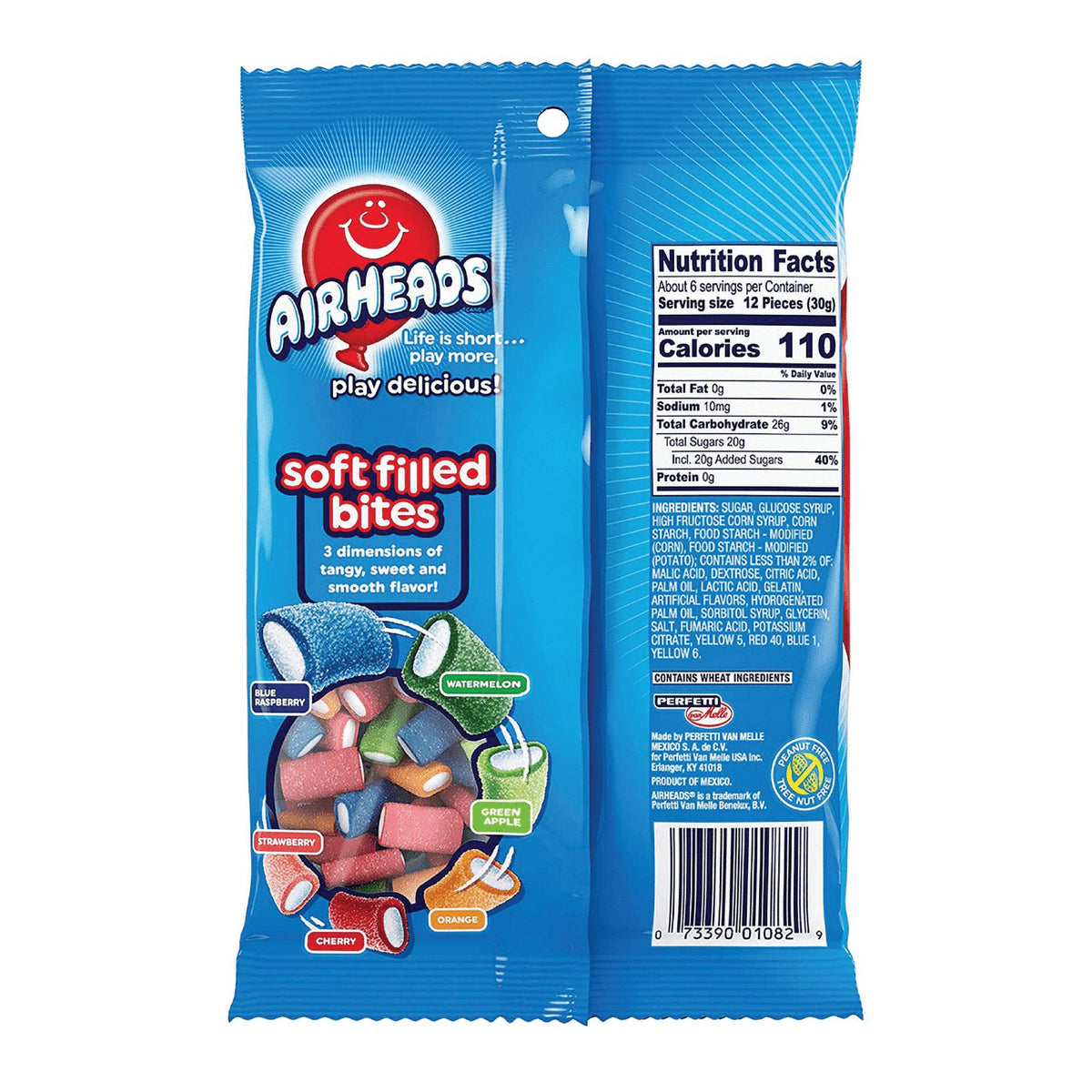 12x Bags Airheads Soft Filled Bites Original Fruit Candy 6oz W4822