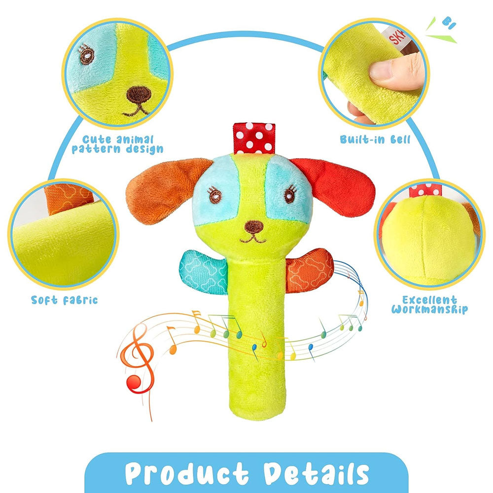 3 Pack Baby Rattles Soft Sensory Toys Stuffed Animals Hand Grip Set A2472