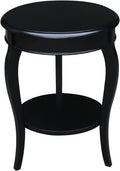 Round End Table, 18 Inches Wide, Heather Grey-Antique Washed L202
