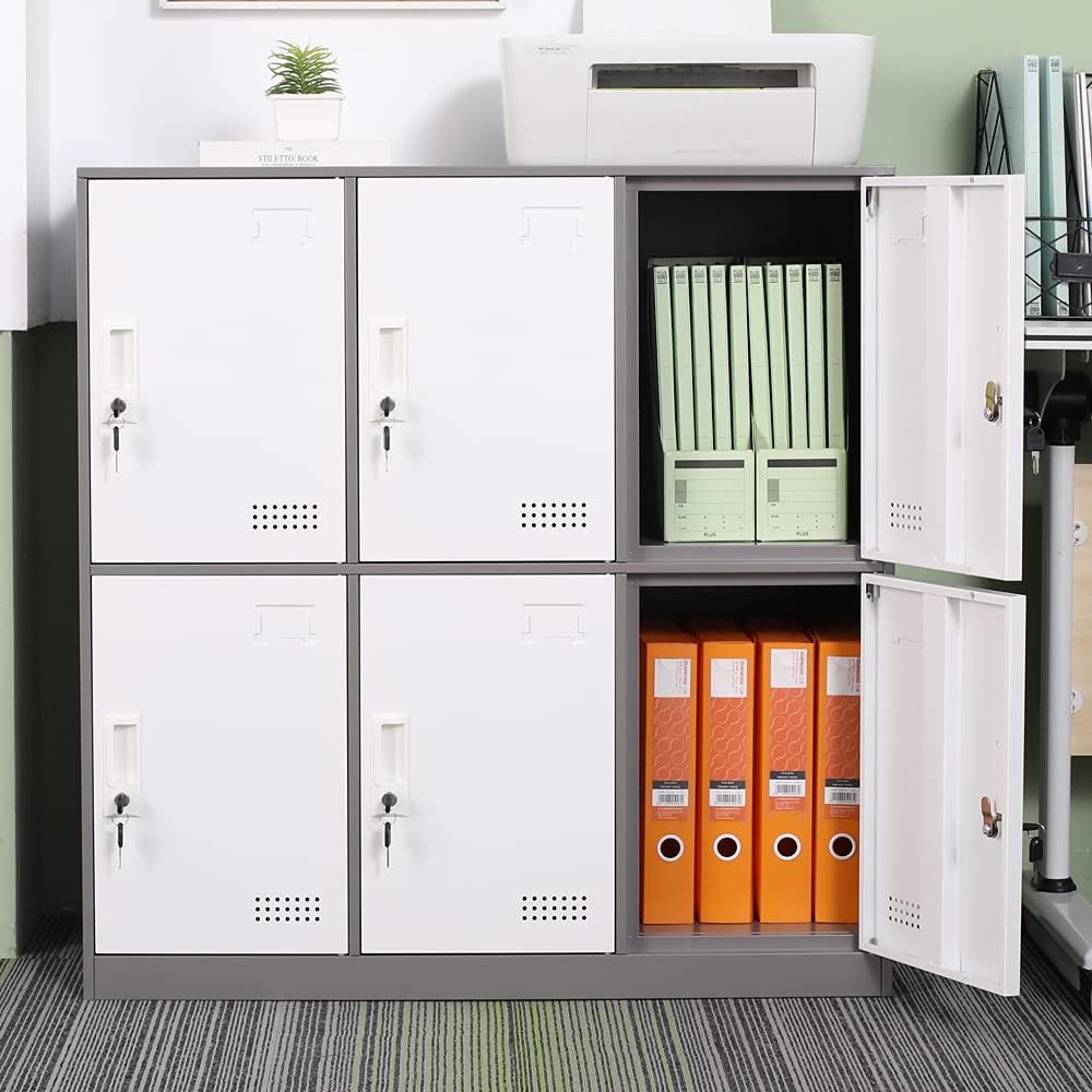 6 Door Steel Storage Locker Cabinet with Lock H967