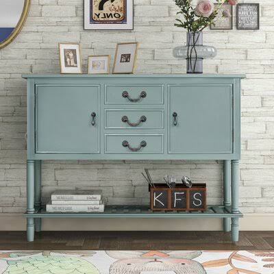 Modern Console Table with 3 Drawers, 2 Cabinets and 1 Shelf B1819