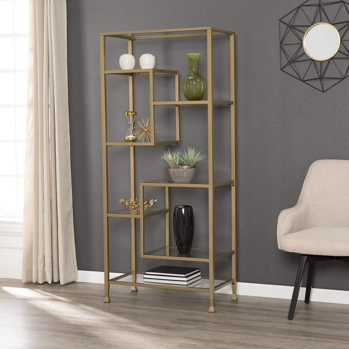 Gold Bookcase G557