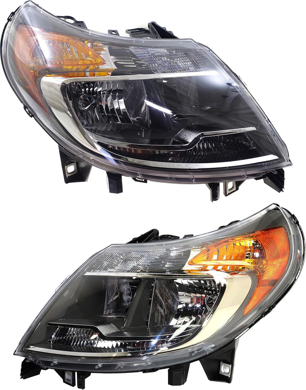 Headlight Set of 2 Clear Lens Halogen Composite V7277
