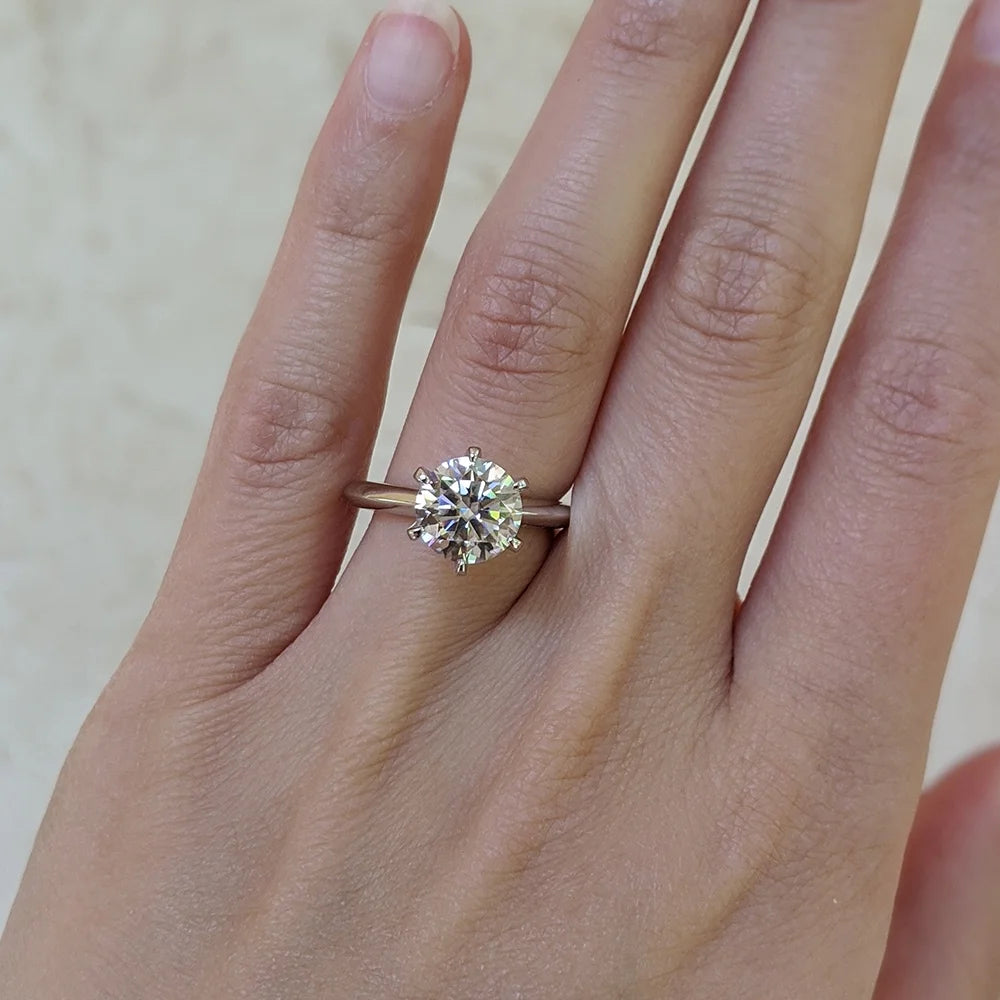 Platinum Plated Silver Solitaire Engagement Ring Q932