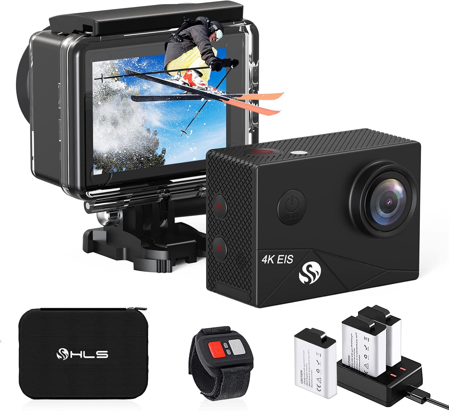 4k Action Camera Waterproof with 3 Batteries, Wide Angle Lens A777516