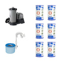 Intex Pool Pump with Wall Mount Automatic Skimmer and Pool Filters (6 Pack) D575734