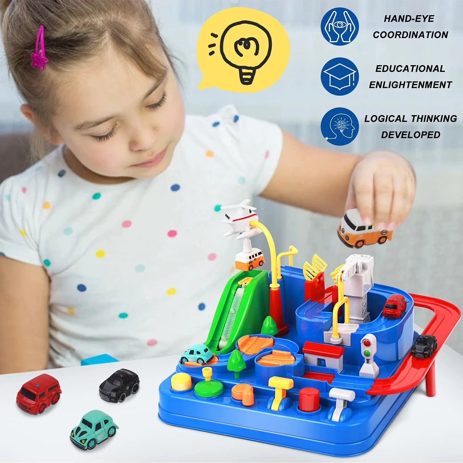 Race Tracks Car Toys STEM Track Adventure Educational Toys for Toddlers 3 4 5 6 7 8 Year Old Boys Girls S4756