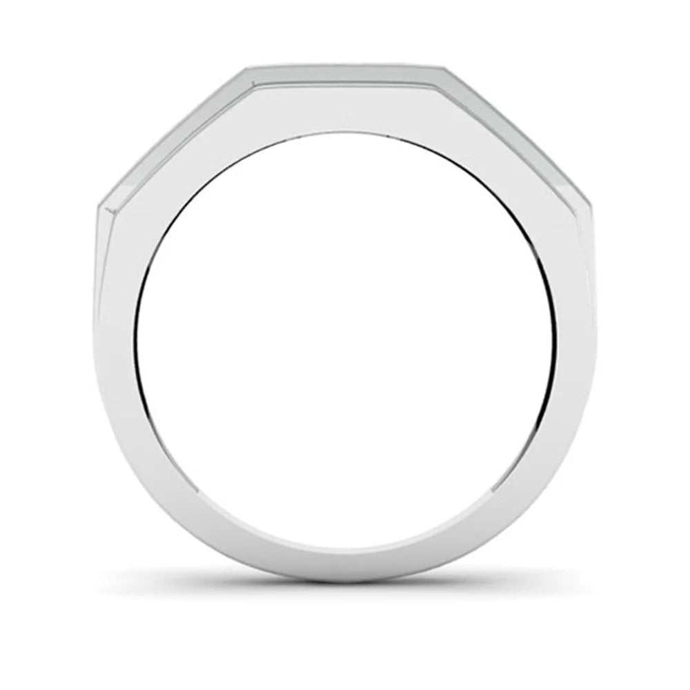 Sterling Silver Mens Diamond Wedding Band, Size 9 K629