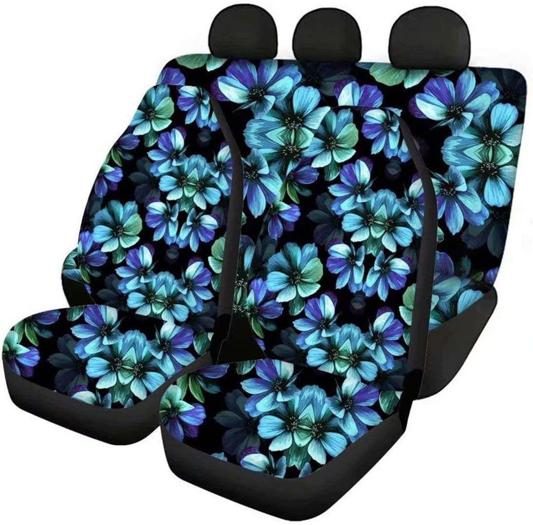 Red Kiss Lips Print 4pcs Car Seat Cover Set U363023