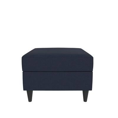 Blue Polyester Blend Square Storage Ottoman E788403