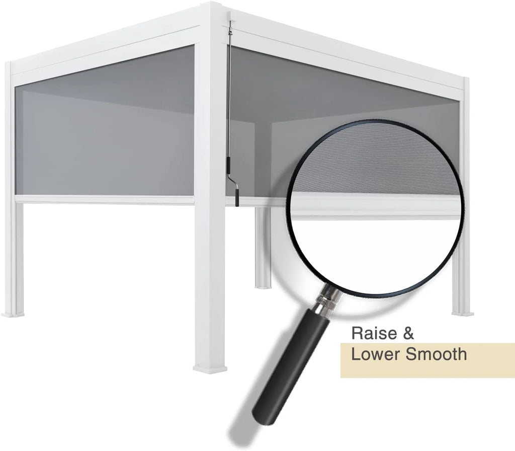 13' Aluminum Pull-Down Privacy Screen Pergola Divider (White) T30260