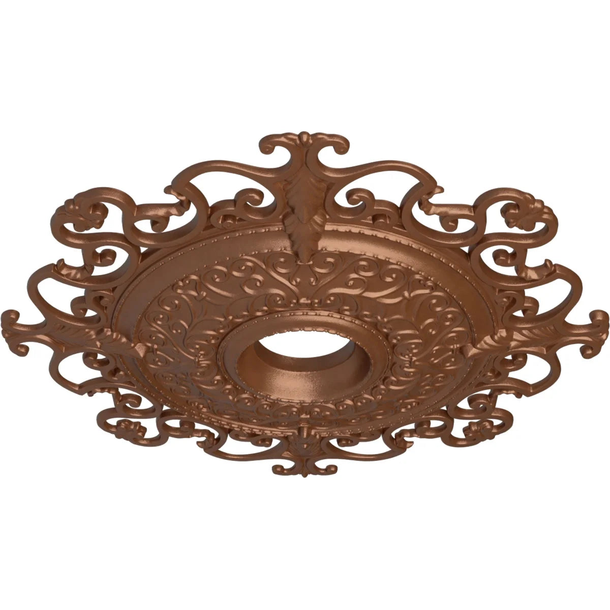 Orleans Ceiling Medallion, Hand-Painted Polished Copper F258609