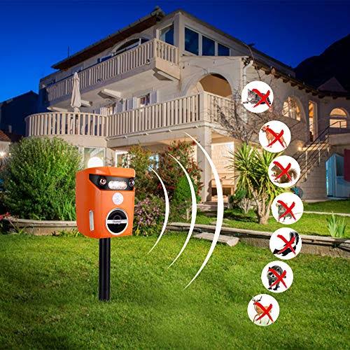 Ultrasonic Animal Repellent with LED Flashing Light Q629